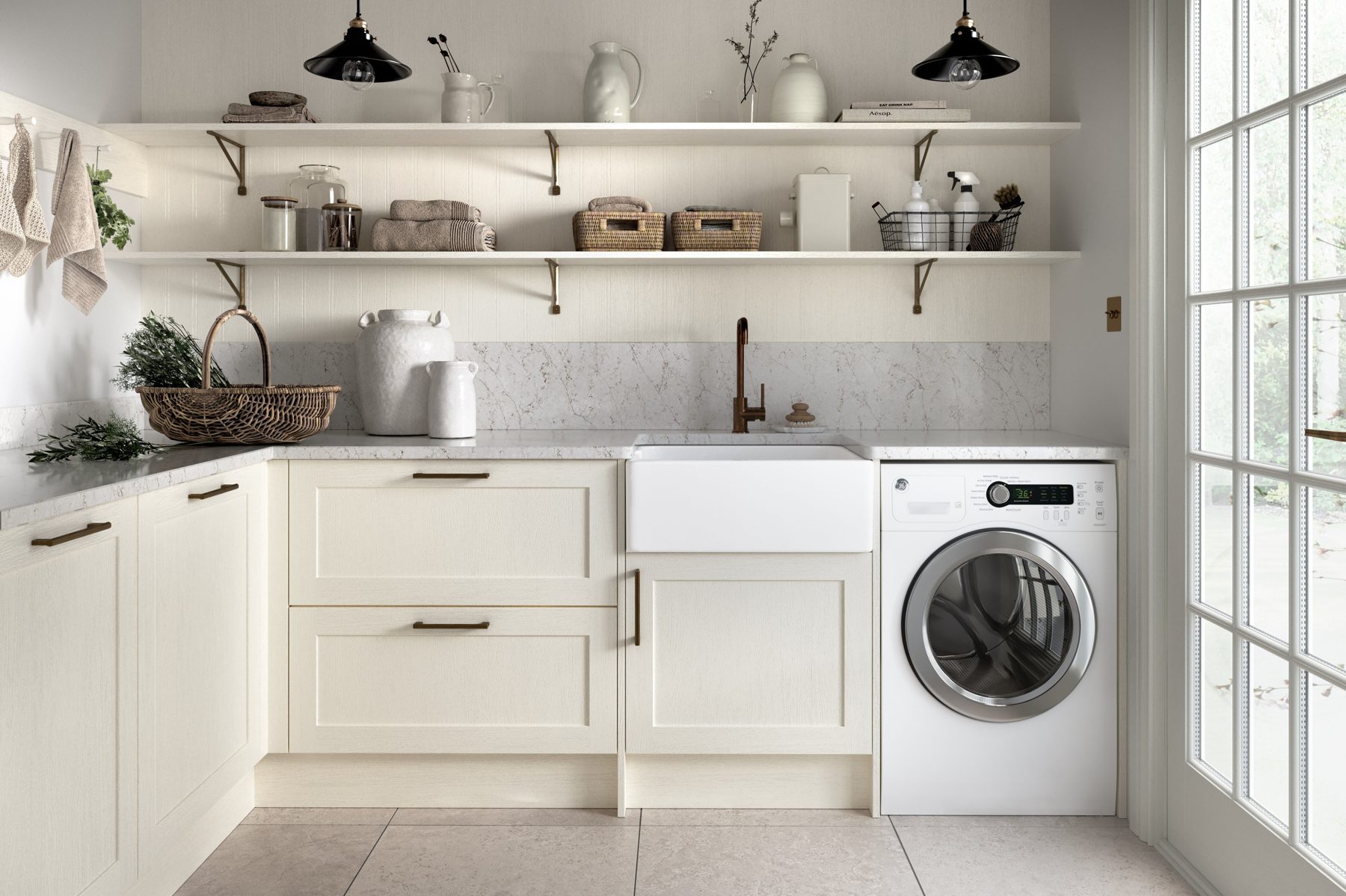Fitted utility room with sink and storage