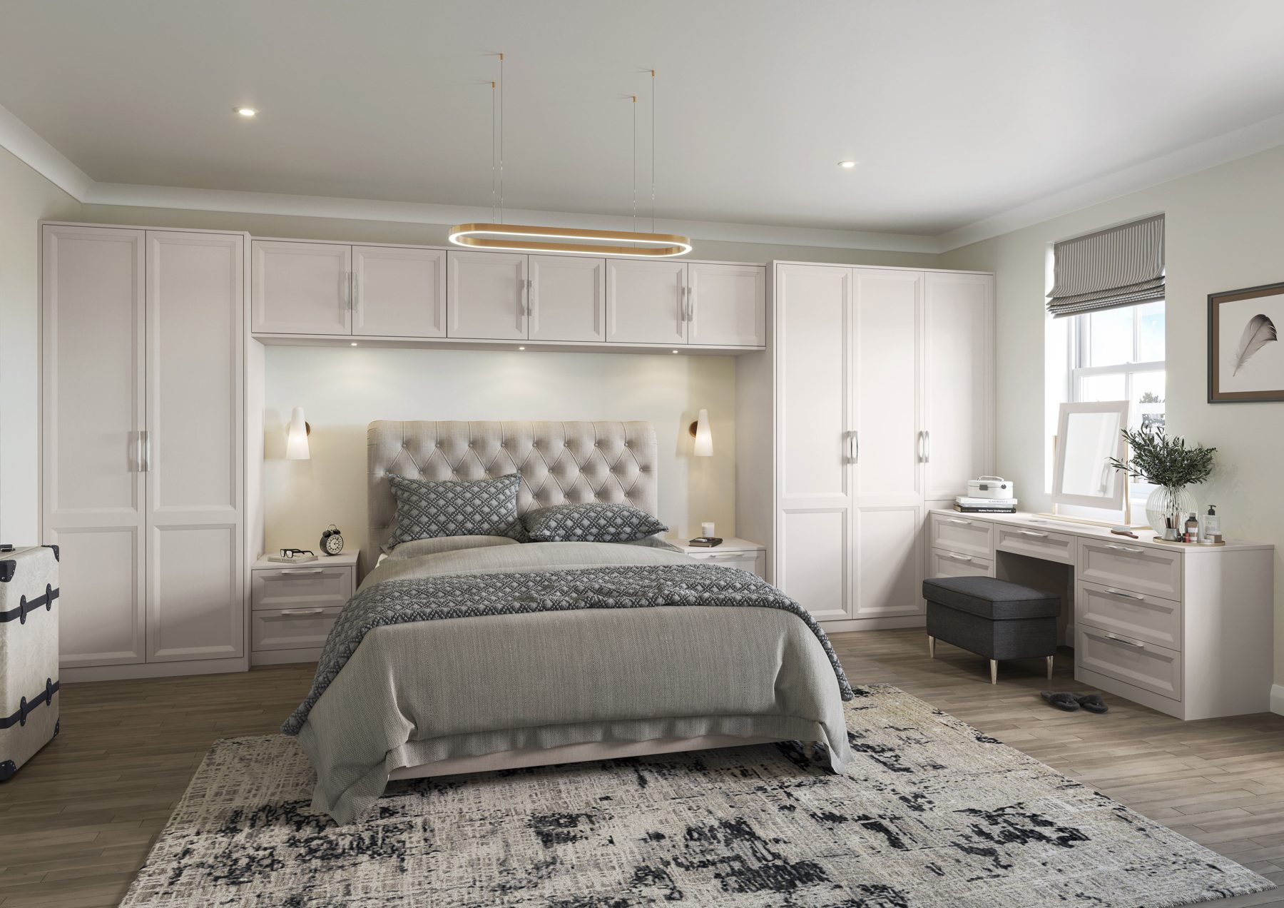 Bespoke fitted bedroom in cashmere by Limitless Kitchens & Furniture