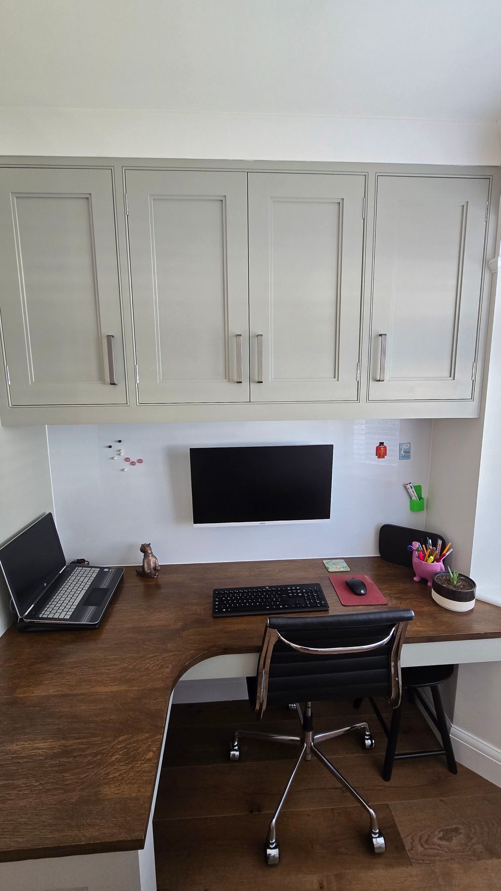 Bespoke fitted home office with desk and storage