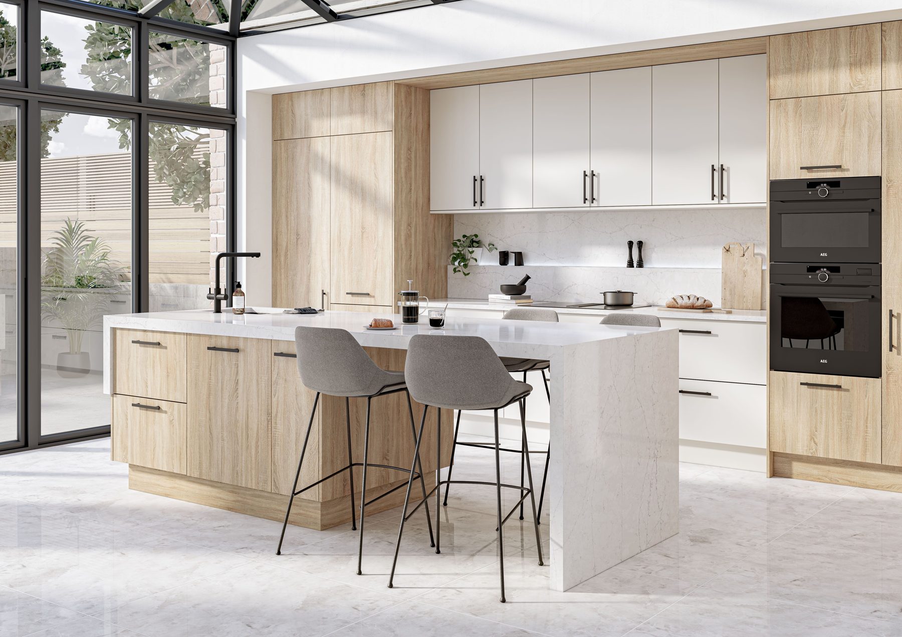 Contemporary handleless kitchen by Limitless Kitchens & Furniture